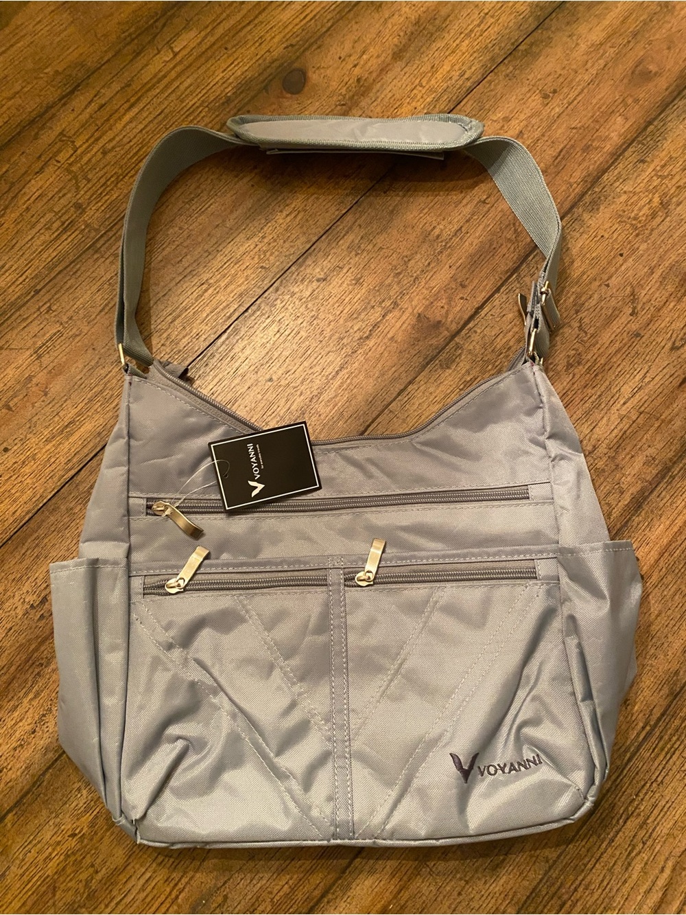 NWT Voyanni Light Gray Quilted Crossbody/Shoulder Travel/Everyday Bag